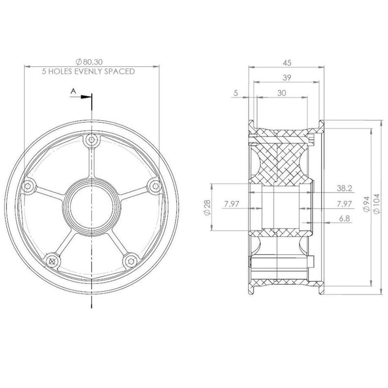 MBS Mountainboard Rockstar Pro II Aluminium Hubs - Powerkiteshop